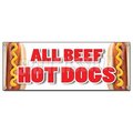 Signmission ALL BEEF HOT DOGS BANNER SIGN red hots weiner franks burgers footlong B-All Beef Hot Dogs